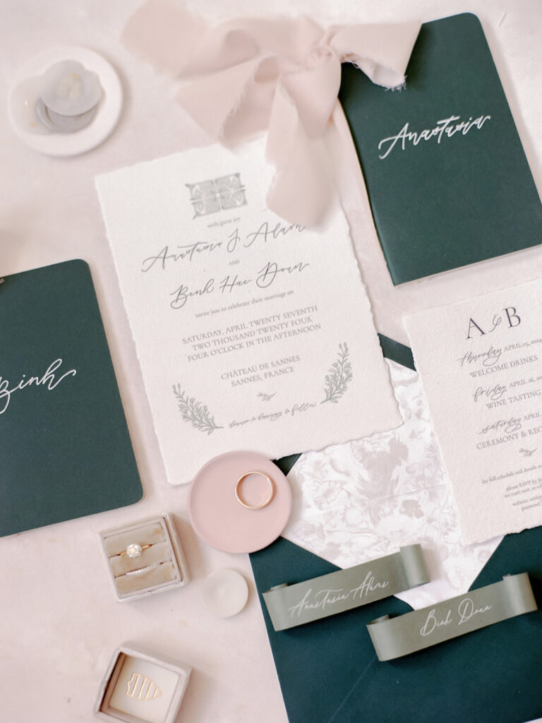 Chateau de sannes luxury wedding stationeries