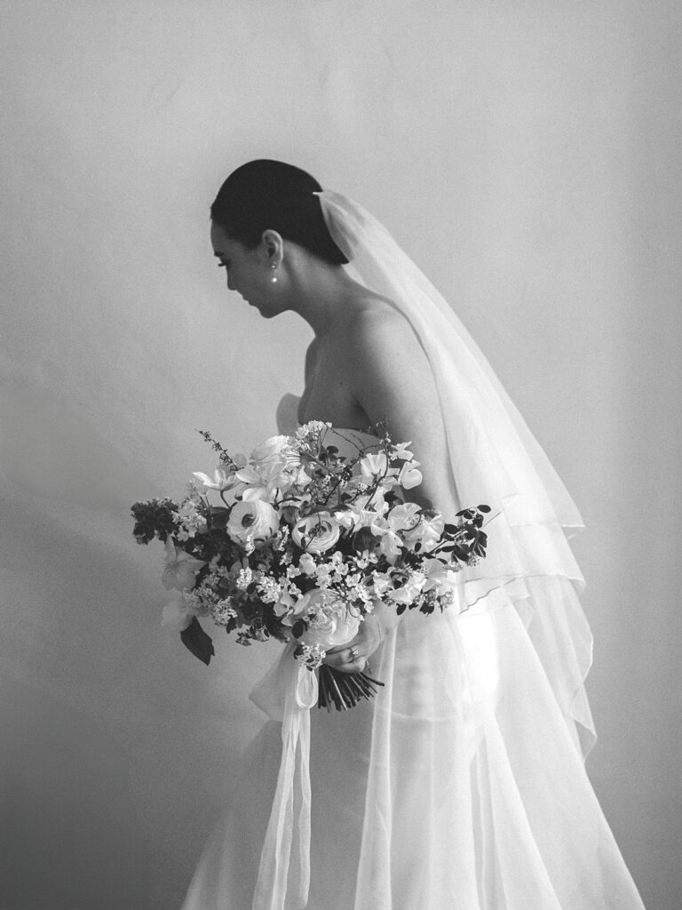 Chateau de sannes wedding white bridal bouquet