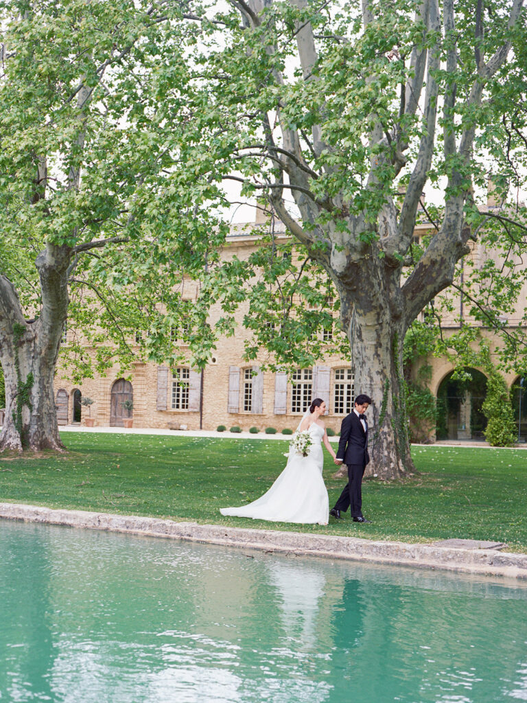 Chateau de sannes luxury wedding first look