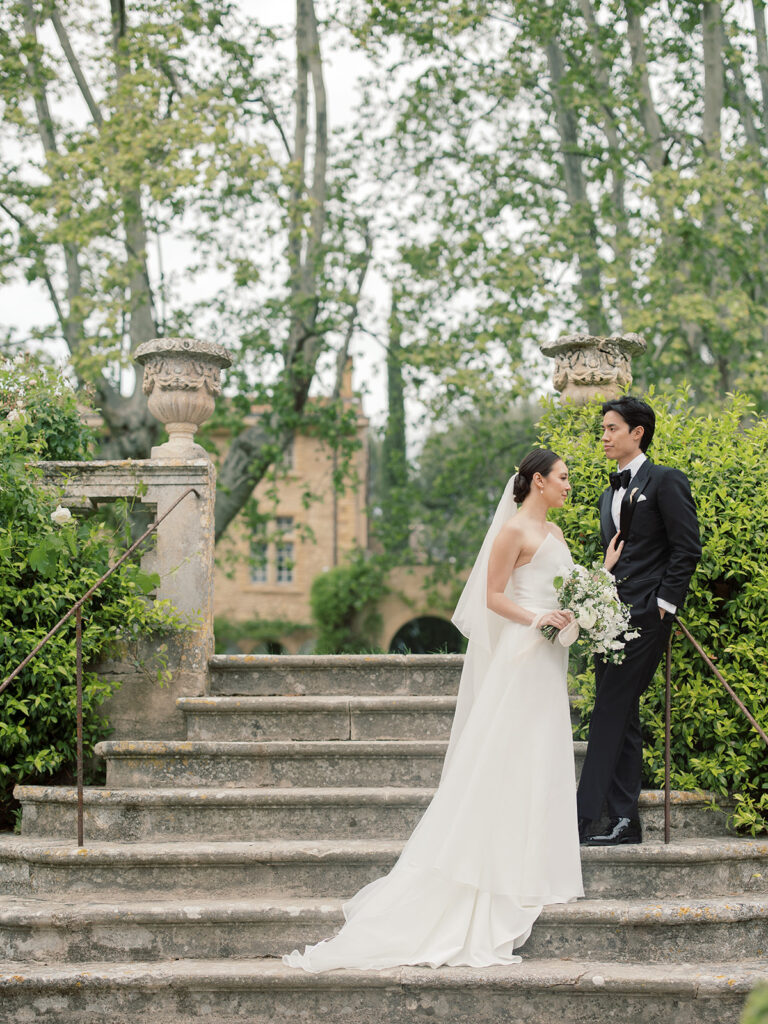 Chateau de sannes luxury wedding first look