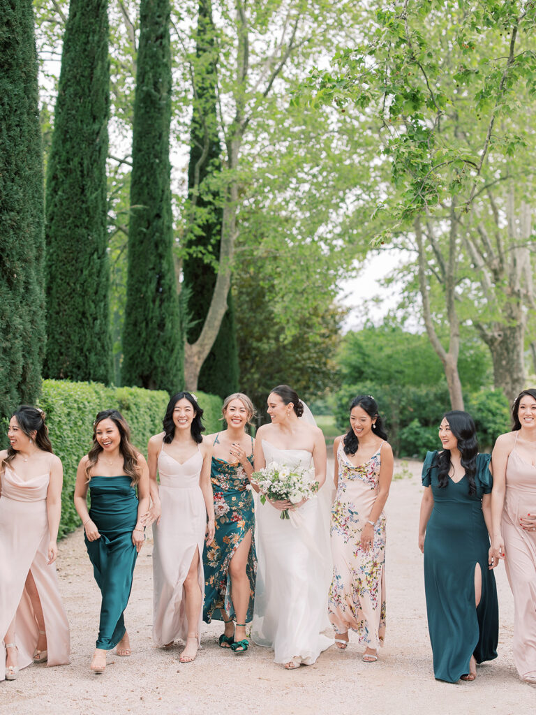 Chateau de sannes luxury wedding big bridal party