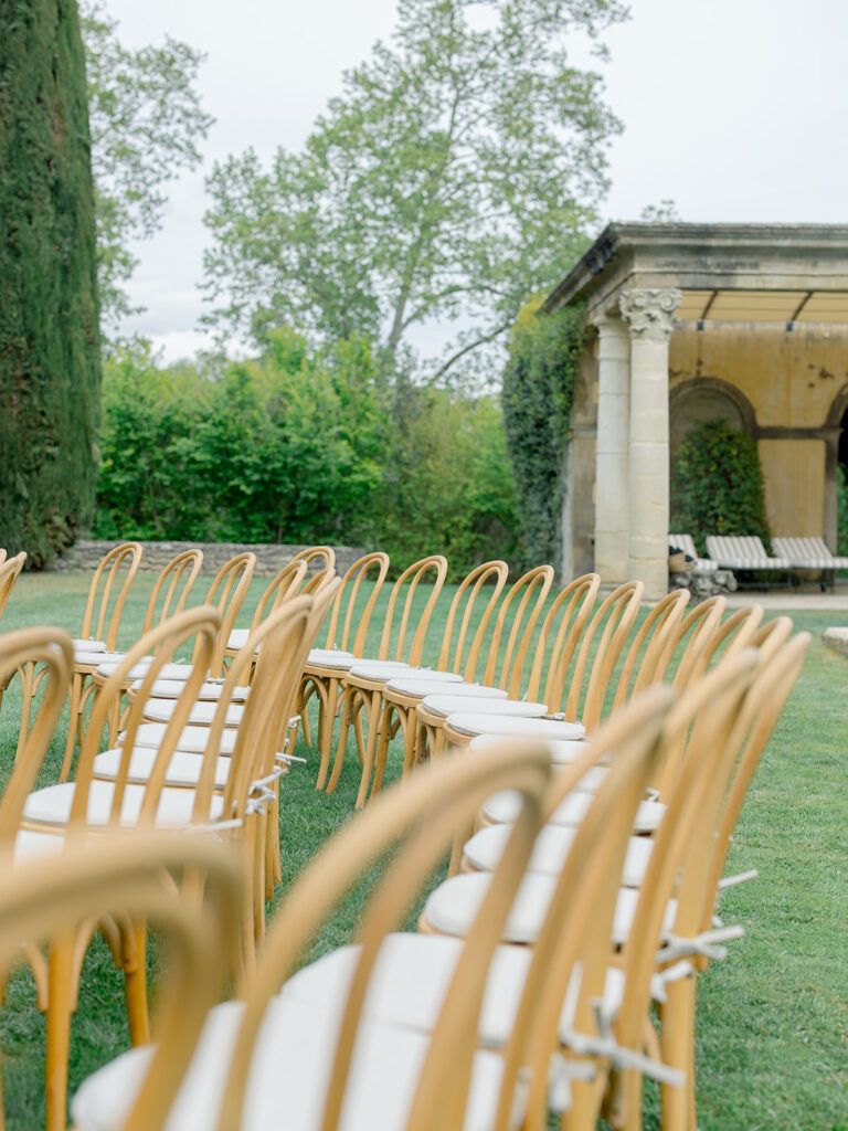 Chateau de sannes luxury wedding ceremony decor