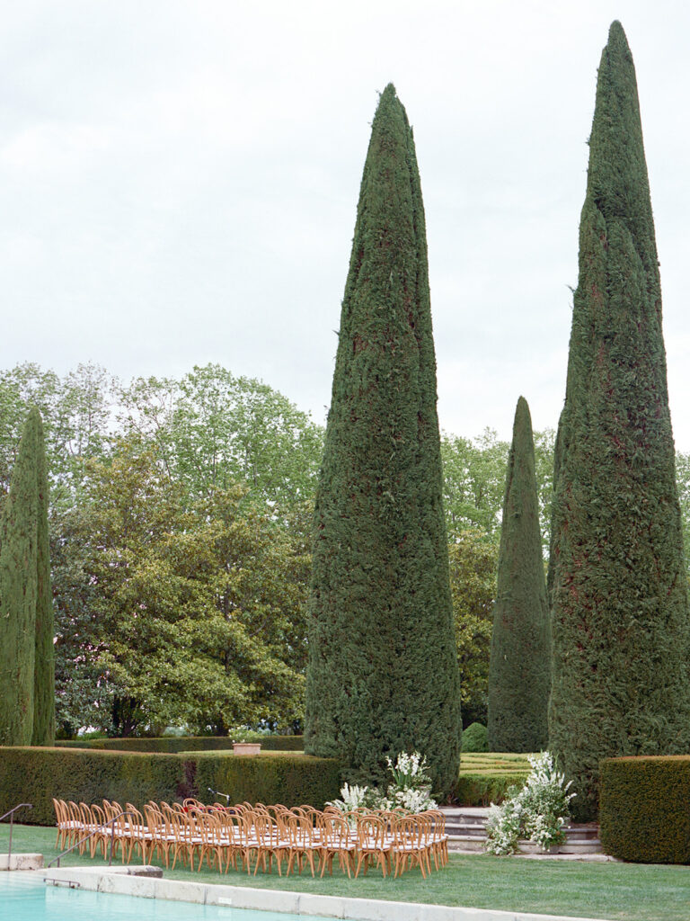 Chateau de sannes luxury wedding ceremony decor