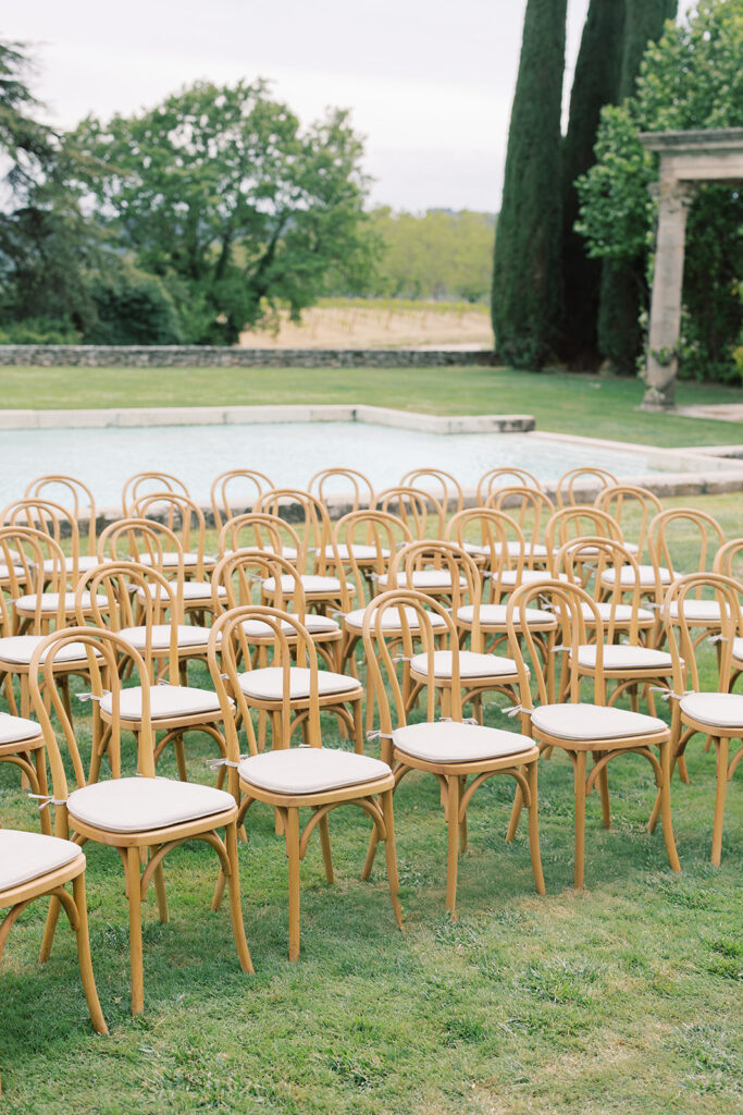 Chateau de sannes luxury wedding ceremony decor